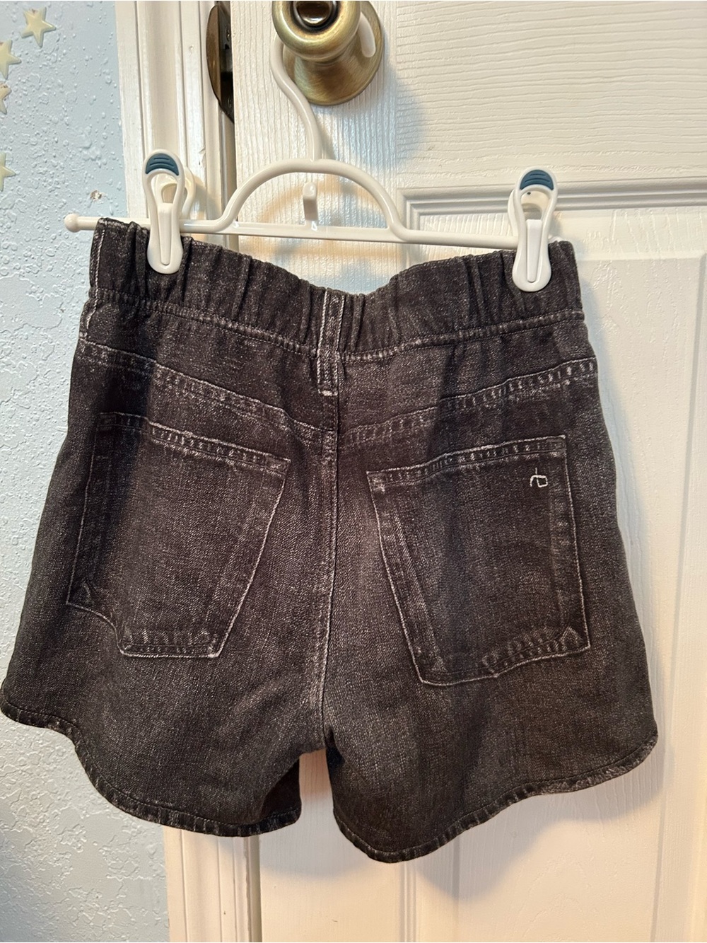 rag & bone Miramar Black Washed Denim Shorts - Picture 3 of 4